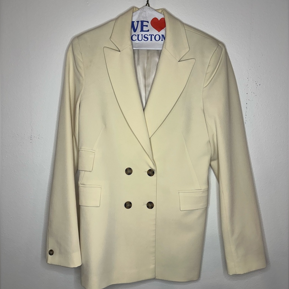 Zara creamy white structured blazer